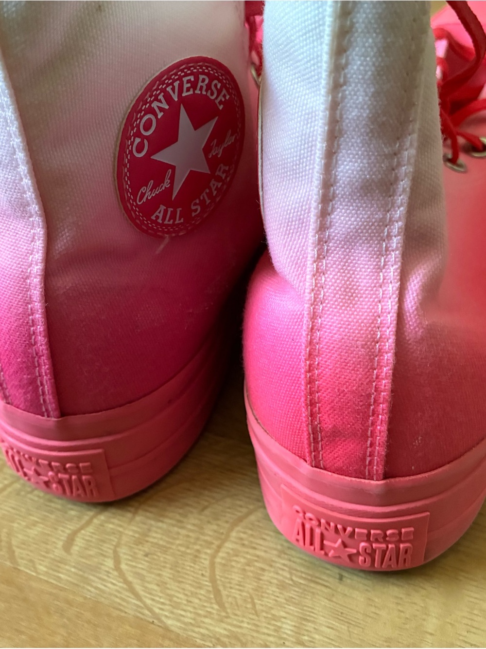 Converse Pink and White High-Top Gradient Sneakers - Picture 4 of 6